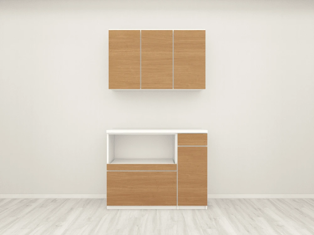 ３ドアタイプの食器棚の画像